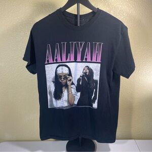 Aaliyah Black Graphic Tee - Short Sleeve